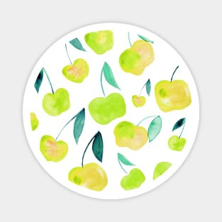 Watercolor cherries - yellow and green Magnet